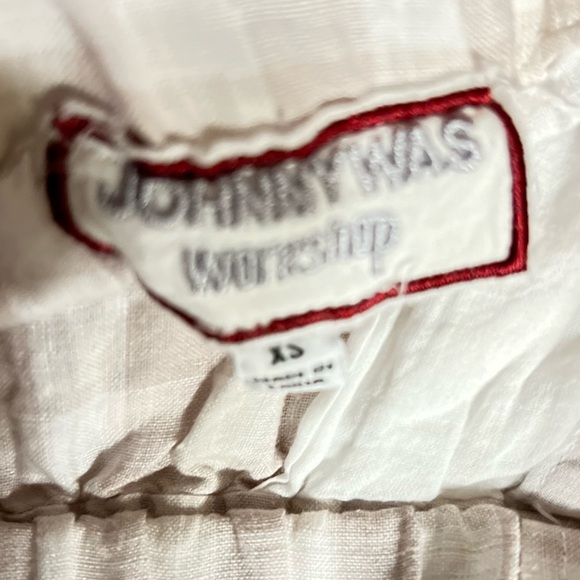 Johnny Was Adele Trapunto Belted Linen shorts plaid gingham print XS - Picture 6 of 7